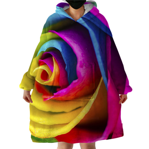 Image of Multicolored Rose SWLF0652 Hoodie Wearable Blanket