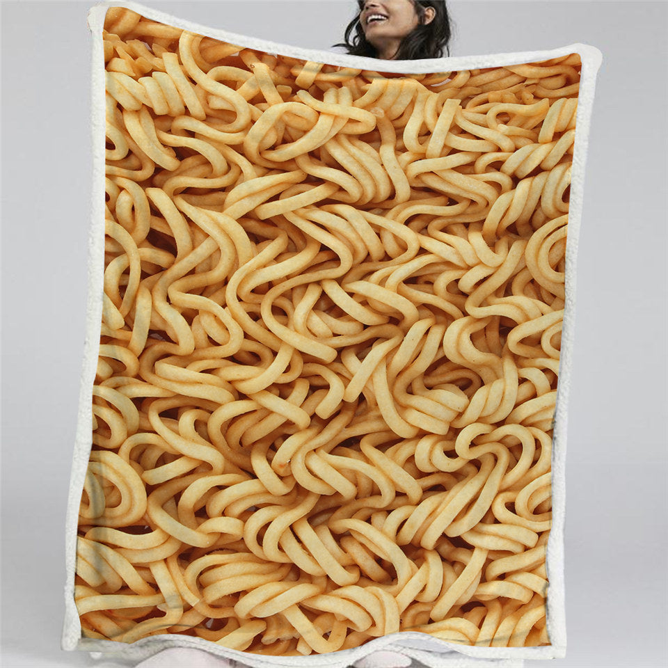 Noodles Themed Sherpa Fleece Blanket