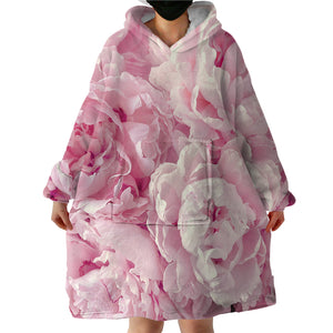 Pink Peony SWLF0636 Hoodie Wearable Blanket