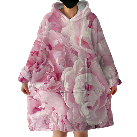 Image of Pink Peony SWLF0636 Hoodie Wearable Blanket