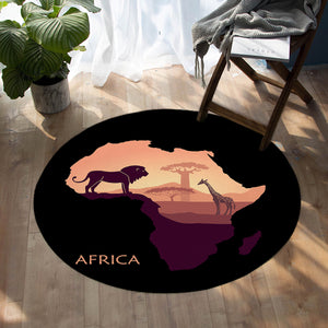 Africa Continent SW1542 Round Rug