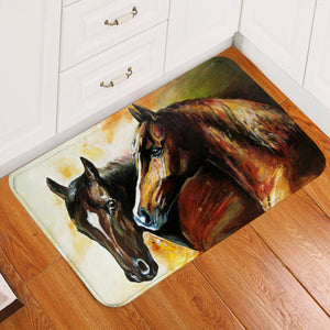 Oilpainted Horse Couple Door Mat