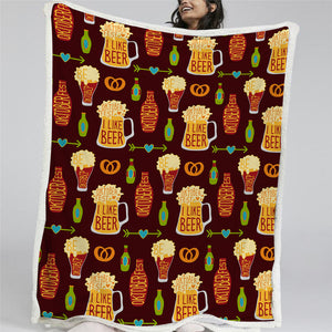 Beer Lover Sherpa Fleece Blanket