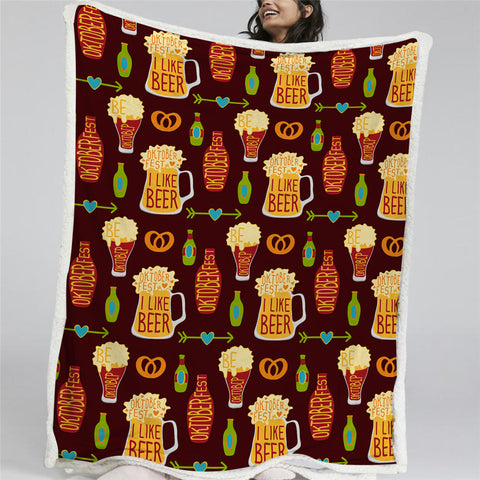 Image of Beer Lover Sherpa Fleece Blanket