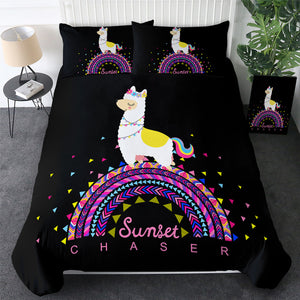 Sunset Chaser Llama Bedding Set - Beddingify