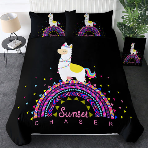Image of Sunset Chaser Llama Bedding Set - Beddingify
