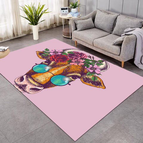 Image of Miss Moo Cow Pink SW0454 Rug