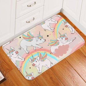 Rainbow Piggy Pink Door Mat