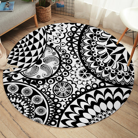 Image of Patterned Circles SW2391 Round Rug