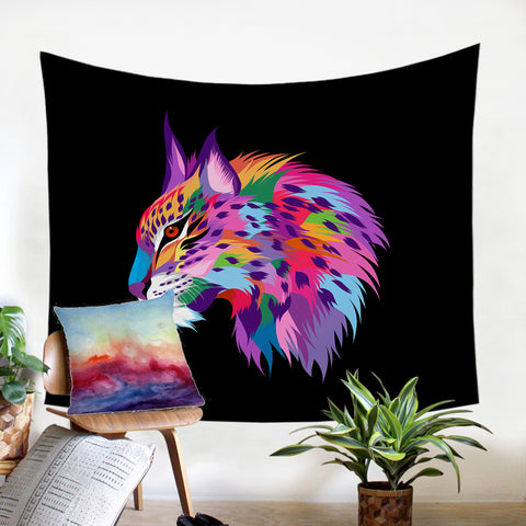 Image of Multicolored Cougar SW2046 Tapestry