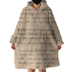 Old Letter SWLF2973 Hoodie Wearable Blanket