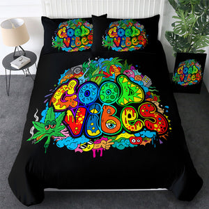 Colorful Good Vibes Bedding Set - Beddingify