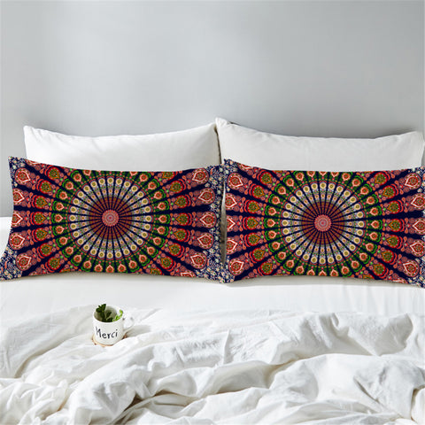 Image of Spiritual Reddish Mandala Pillowcase