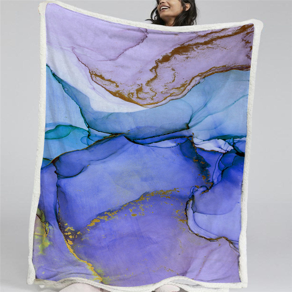 3D Natural Marble Themed BLMT2836 Sherpa Fleece Blanket