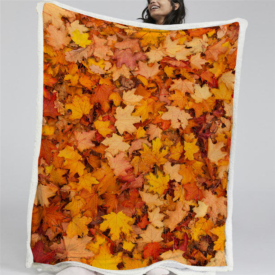 Autumn Maples Sherpa Fleece Blanket