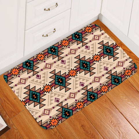 Image of Geometric Shapes Tan Door Mat