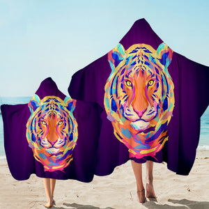 Electric Color Tiger Hooded Towel