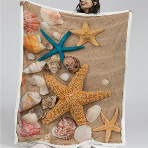 Seashell Sherpa Fleece Blanket - Beddingify