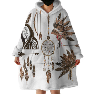 Native American SWLF2063 Hoodie Wearable Blanket