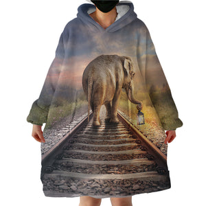 Elephant Trails SWLF1891 Hoodie Wearable Blanket