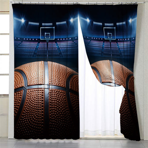 Image of Basketball Game 2 Panel Curtains
