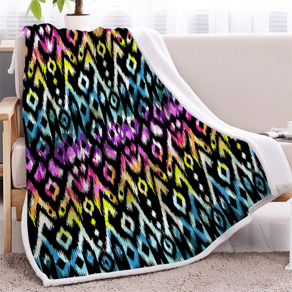 Tie Dye Pattern Sherpa Fleece Blanket - Beddingify