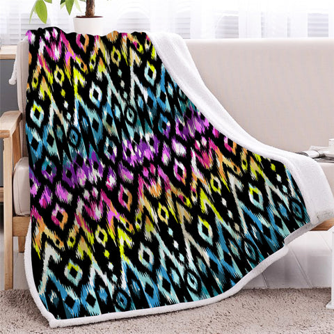 Image of Tie Dye Pattern Sherpa Fleece Blanket - Beddingify