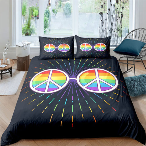 Image of LGBT Love & Peace Bedding Set