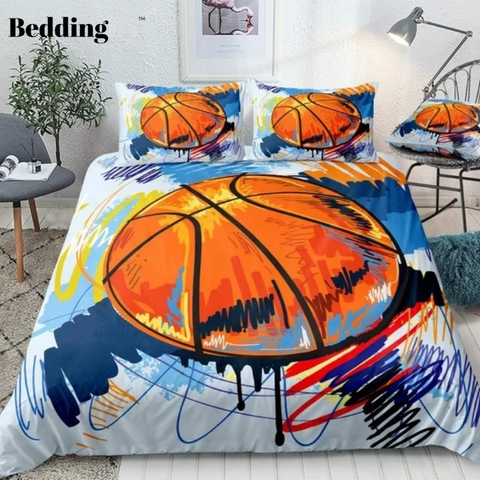 Image of Watercolor Basketball Bedding Set - Beddingify