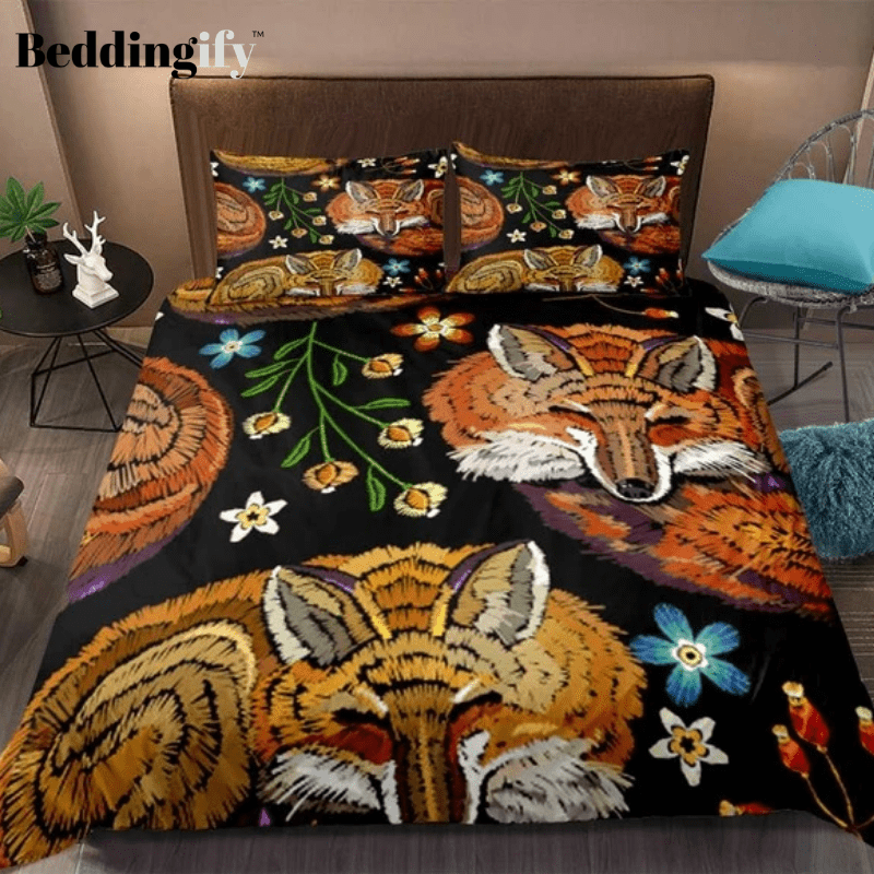 Retro Fox Bedding Set - Beddingify