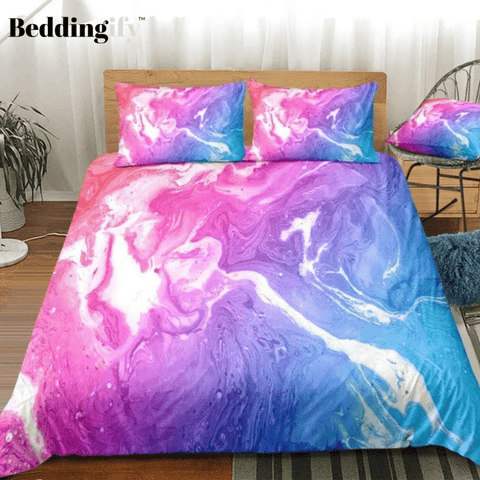 Image of Colorful Quicksand Marble Bedding Set - Beddingify