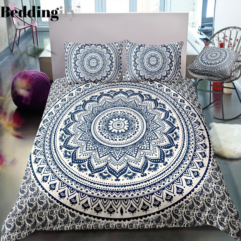 Black and Blue Mandala Bedding Set - Beddingify