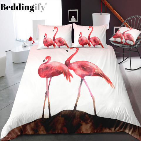Image of Couple of Flamingo Bedding Set - Beddingify