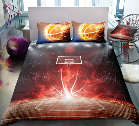 Image of Flame Basketball Field Bedding Set - Beddingify
