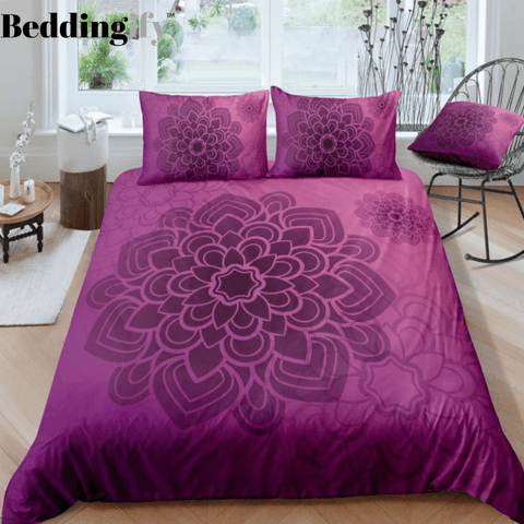 Image of Purple Mandala Pattern Bedding Set - Beddingify