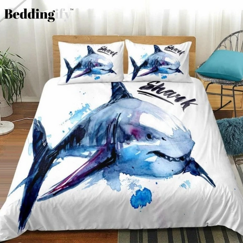 Image of Watercolor Shark Bedding Set - Beddingify