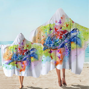 Sea Turtle Splash Hooded Towel - Beddingify