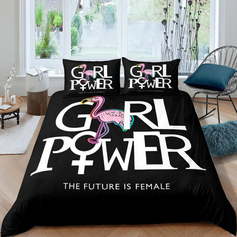 Image of Flamingo - Girl Power Bedding Set