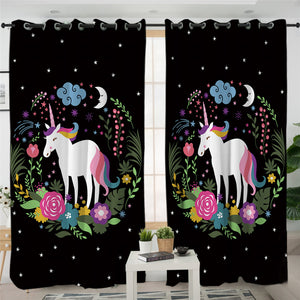 Serenity Unicorn 2 Panel Curtains