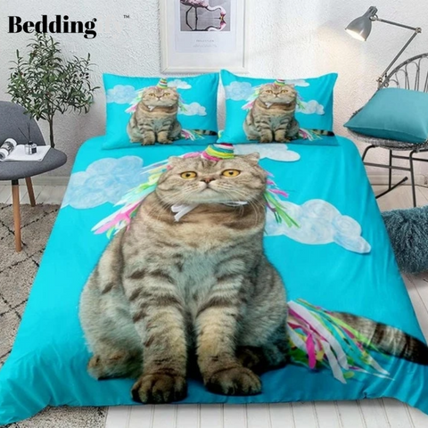 Image of Color Unicorn Cat Bedding Set - Beddingify