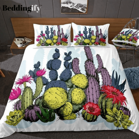 Image of Colorful Cactus Bedding Set - Beddingify
