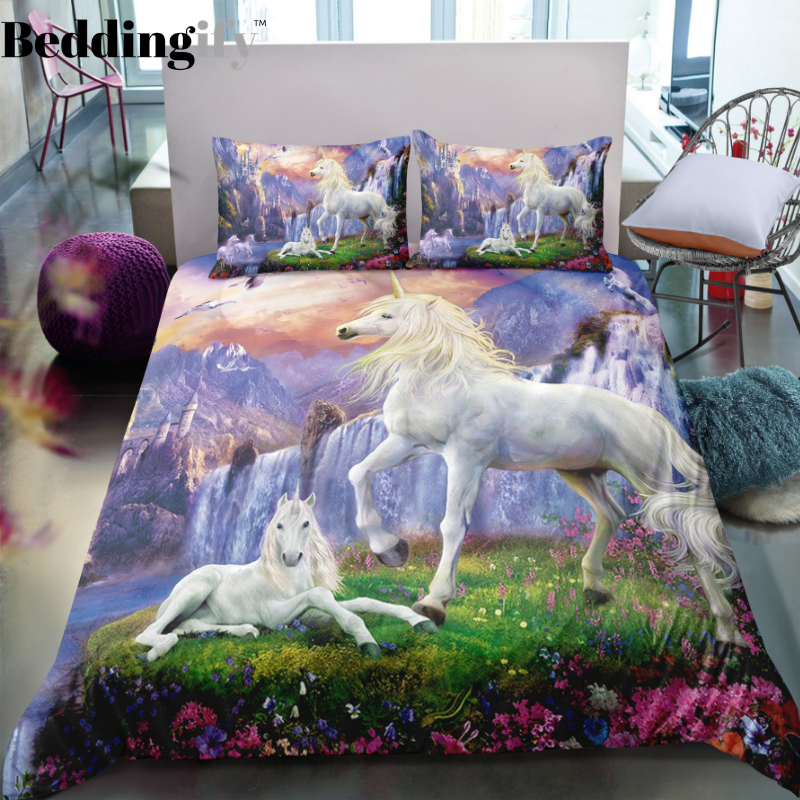 Couple Unicorns Bedding Set - Beddingify