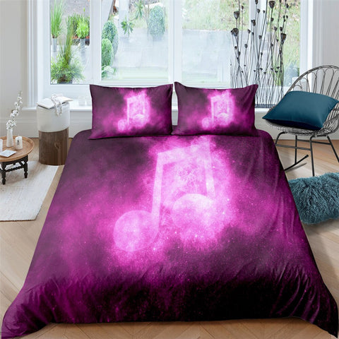 Image of Pink Blur Music Note Bedding Set