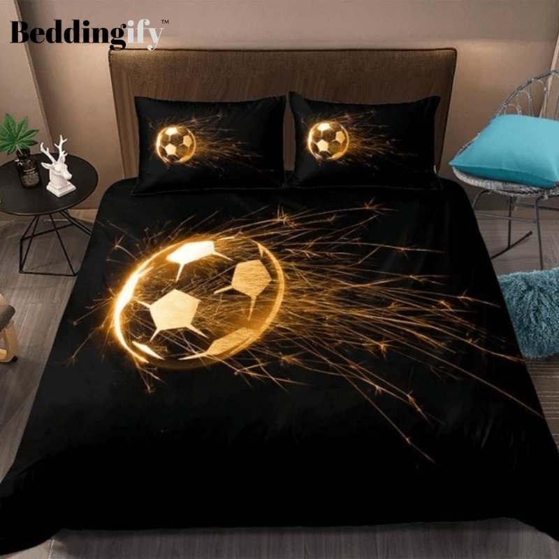 3D Football Fire Bedding Set - Beddingify