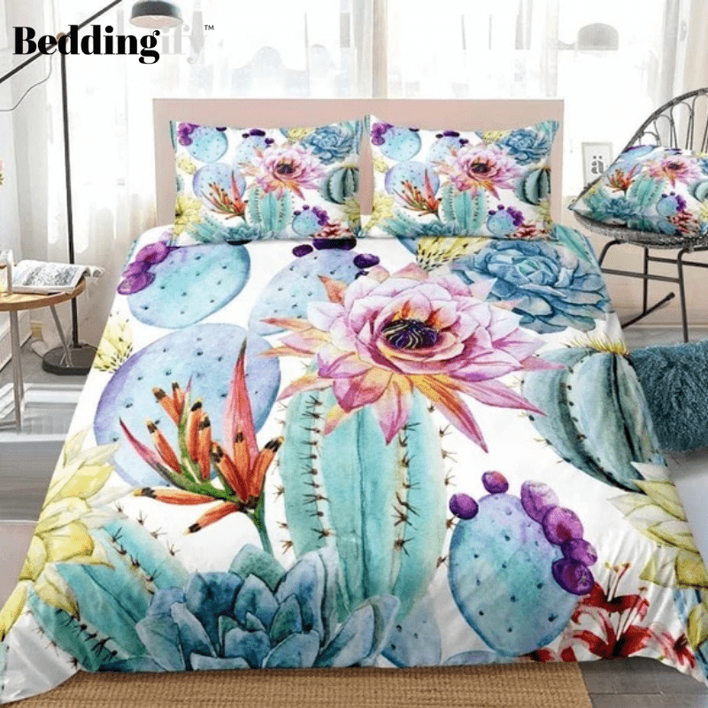 Cactus Flower Bedding Set - Beddingify