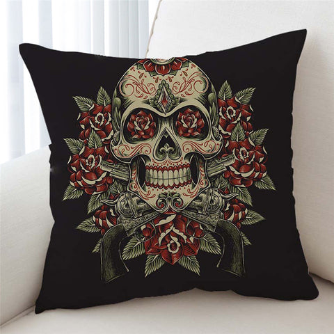 Image of Roses & Skull Cushion Cover - Beddingify