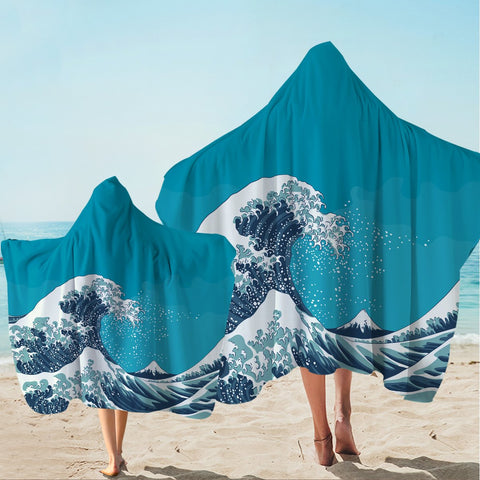 Image of The Great Wave Hooded Towel - Beddingify