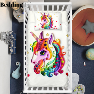 Colorful Unicorn Crib Bedding Set - Beddingify