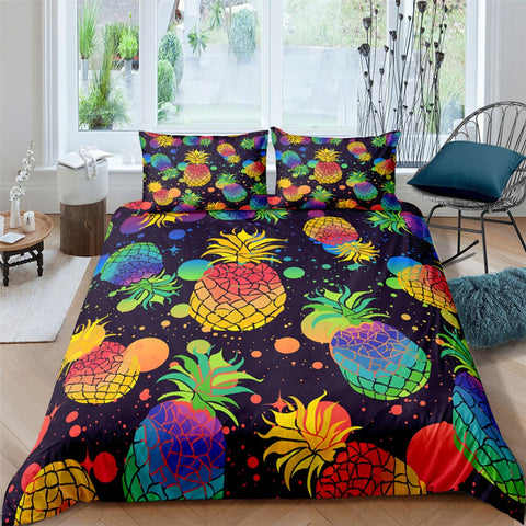 Image of Colorful Pineapple Bedding Set
