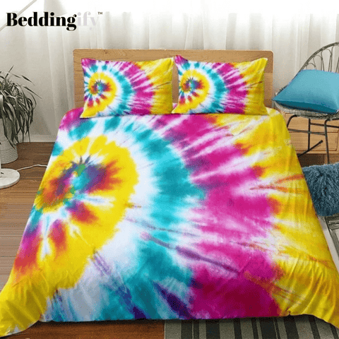 Image of Rainbow Tie-dyed Bedding Set - Beddingify